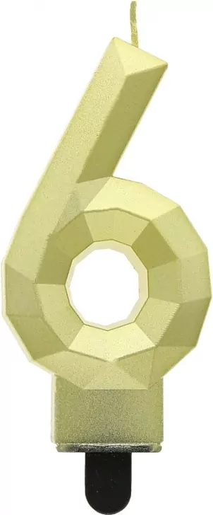 Świeczka Cyfra 6 Diament 7,6cm - tantis.pl