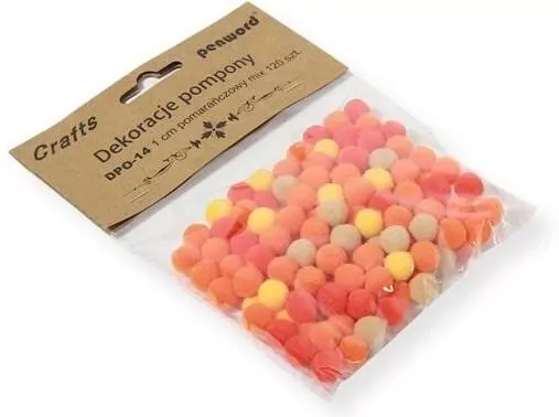 Dekoracje pompony 1cm mix pomarańczowy - tantis.pl