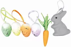 Dekoracje wielkanocne. Szary zając (395990)