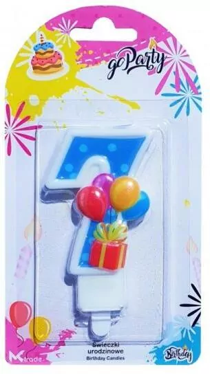 Świeczka urodzinowa "7" z balonikami - tantis.pl