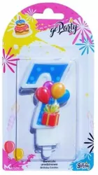 Świeczka urodzinowa "7" z balonikami