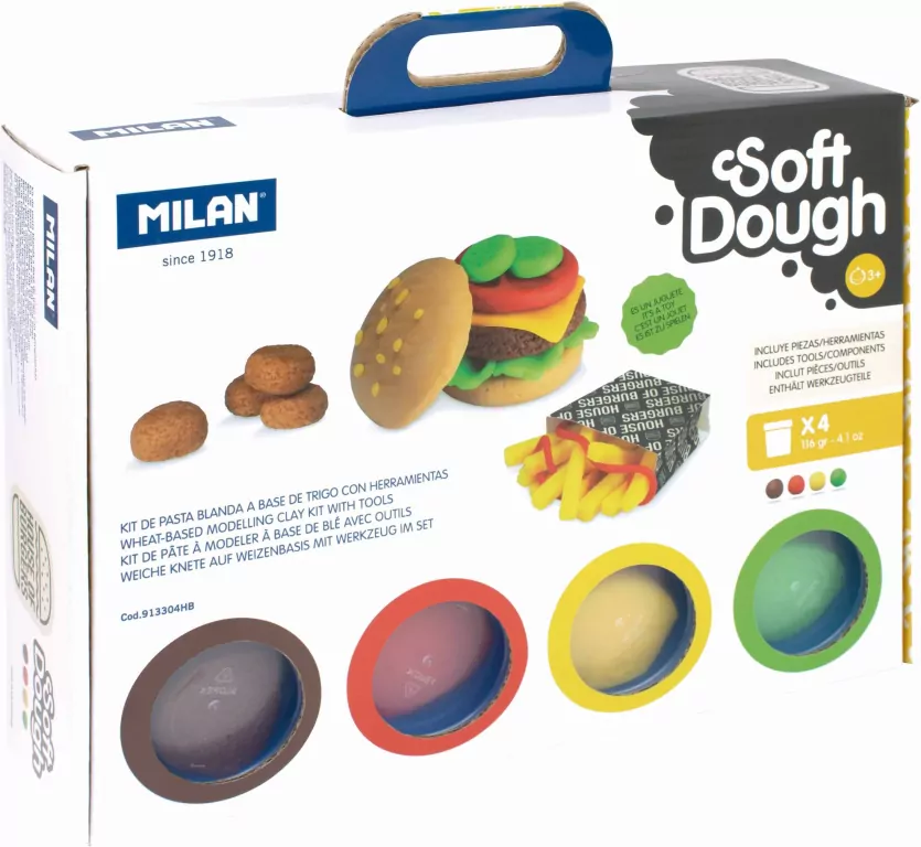 Ciastolina z akcesoriami Burgers. 4 kolory - tantis.pl