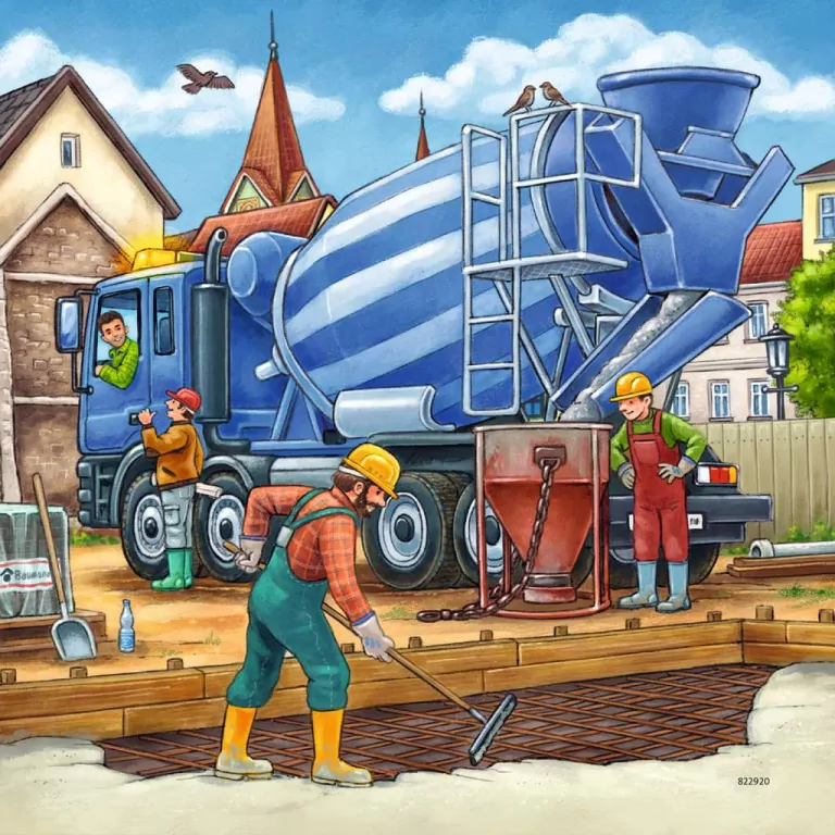 Ravensburger. Puzzle 3x49. Duże pojazdy budowlane - tantis.pl