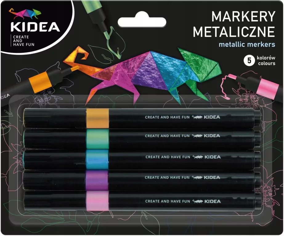 Markery metaliczne 5 kolorów KIDEA - tantis.pl
