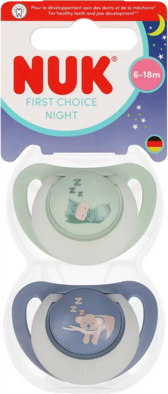 NUK. First Choice. Smoczki. 6-18 miesięcy. Hipopotam. Koala. 2 sztuki - tantis.pl