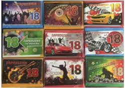 Zaproszenia 18-stka złocone