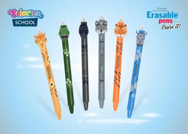 Długopis wymazywalny automatyczny Animals p36 Colorino, mix - tantis.pl
