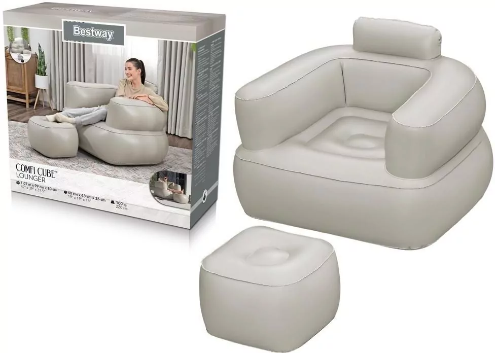 Fotel dmuchany jasny - tantis.pl