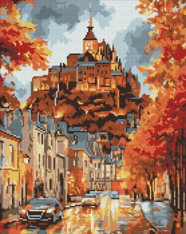 Diamentowa mozaika - Jesienne Miasteczko 40x50cm - tantis.pl