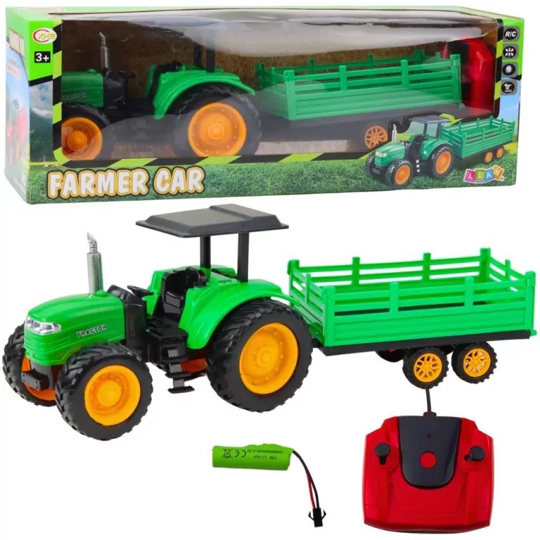 Traktor z przyczepą RC zielony - tantis.pl