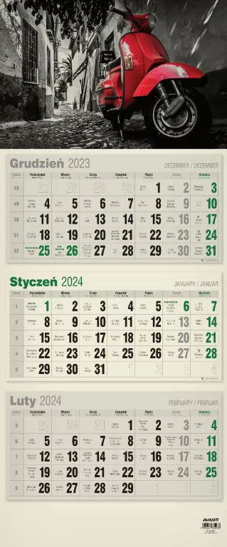 Kalendarz 2025 trójdzielny płaski eko MIX - tantis.pl