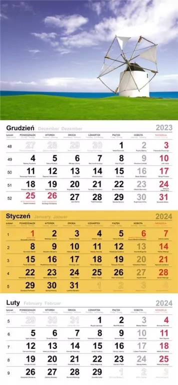Kalendarz 2024 Trójdzielny wiatrak - tantis.pl