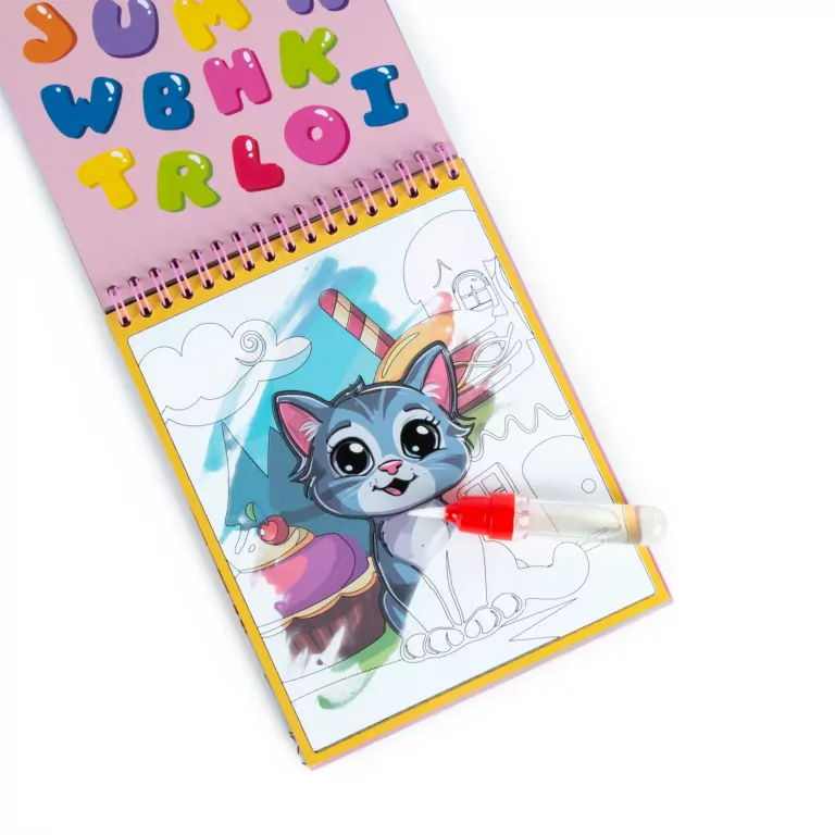 Magiczna wielorazowa kolorowanka wodna P Kot KIDEA - tantis.pl
