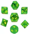 Komplet kości REBEL RPG - Metal - Zieleń z żółtymi numerami - tantis.pl
