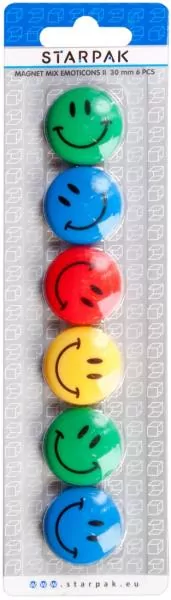 Magnes. Emotikony II. Średnica 30 mm. 6 sztuk - tantis.pl