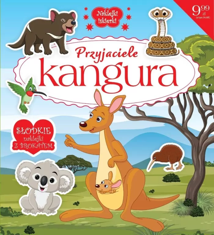 Naklejki iskierki z brokatem. Przyjaciele Kangura - tantis.pl