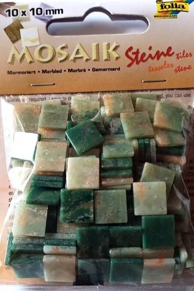 Mozaika kamyczki marmurkowe 10x10mm zielona - tantis.pl