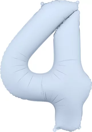 Balon foliowy cyfra 4 86cm mglisty niebieski - tantis.pl