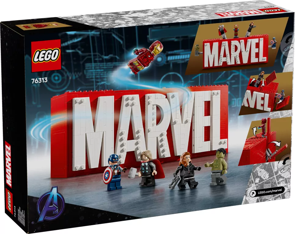 LEGO® SUPER HEROES 76313 Logo MARVEL z minifigurkami - tantis.pl