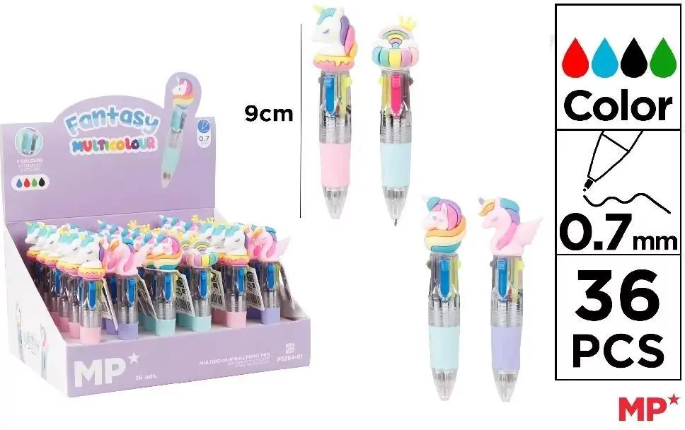 Długopis mini 4-kolorowy 0.7mm jednorożec - tantis.pl