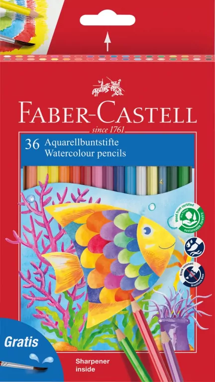 Faber-Castell. Kredki akwarelowe, 36 kolorów - tantis.pl