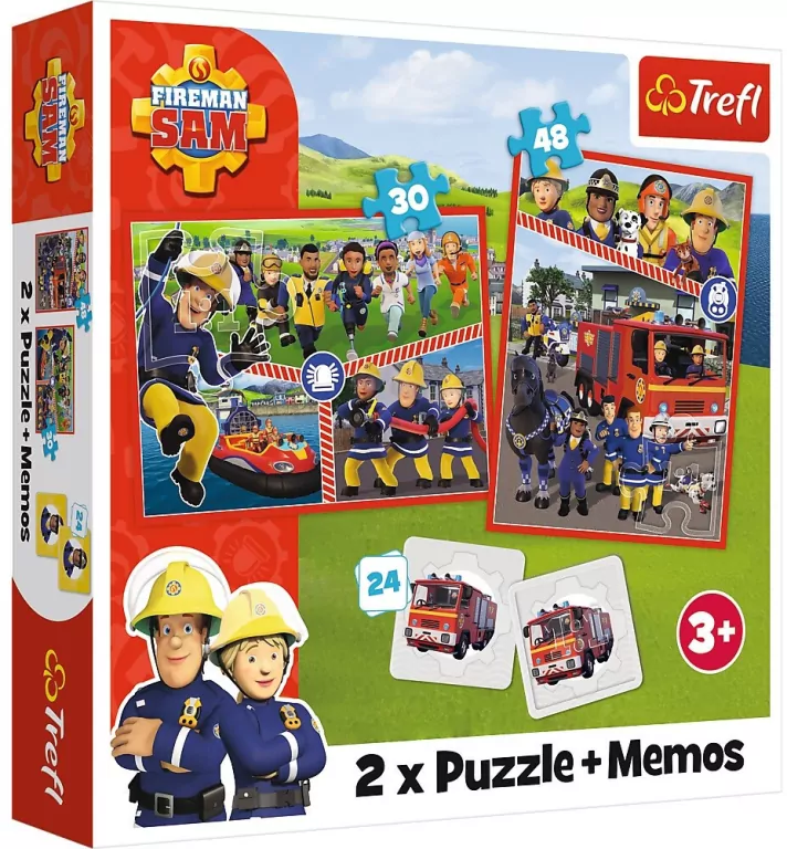 Trefl. Puzzle 2w1 + memos. Drużyna Strażaka Sama - tantis.pl