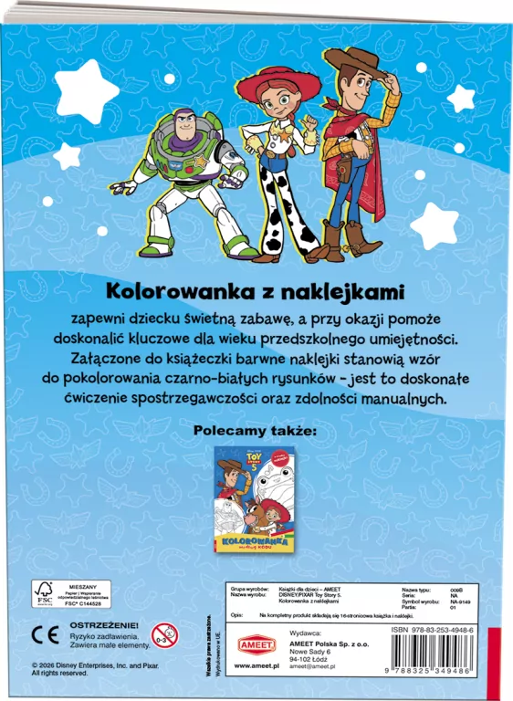 Disney. Toy Story 5. Kolorowanka z naklejkami - tantis.pl