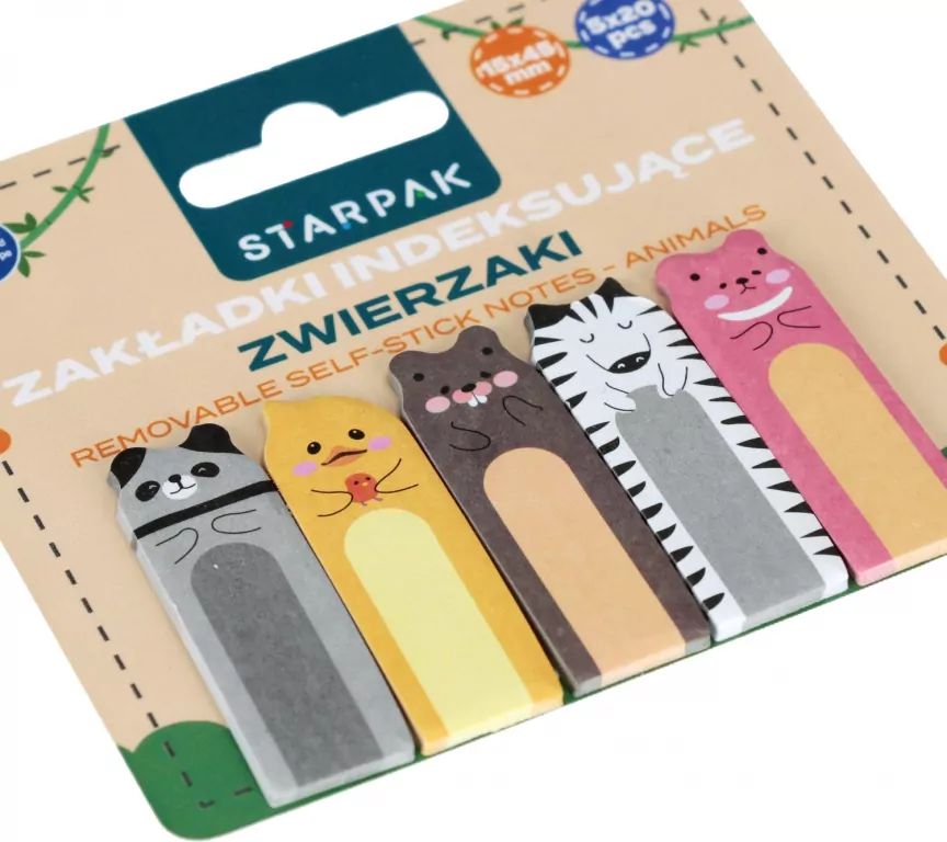 Zakładki indeksujące 5x20k. Animal - tantis.pl