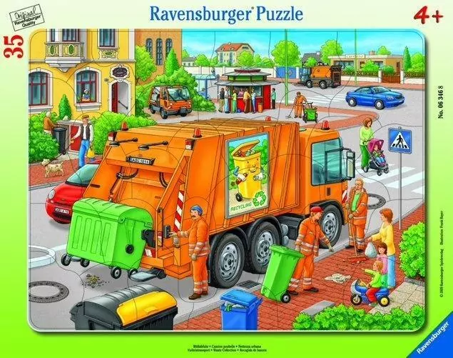 Ravensburger. Puzzle 35 ramkowe. Śmieciarka - tantis.pl