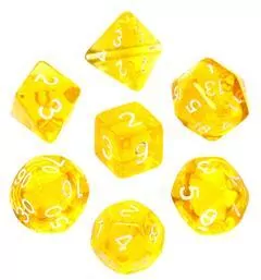 Rebel. Komplet kości RPG. Mini Kryształowe. Żółte - tantis.pl