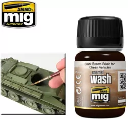 Ammo: Enamel Wash - Dark Brown Wash for Green Vehicles