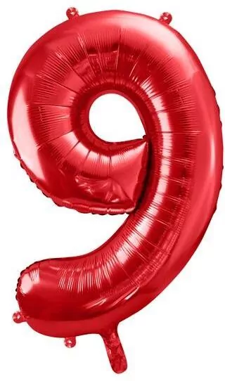 Balon foliowy 9 czerwony 86cm - tantis.pl