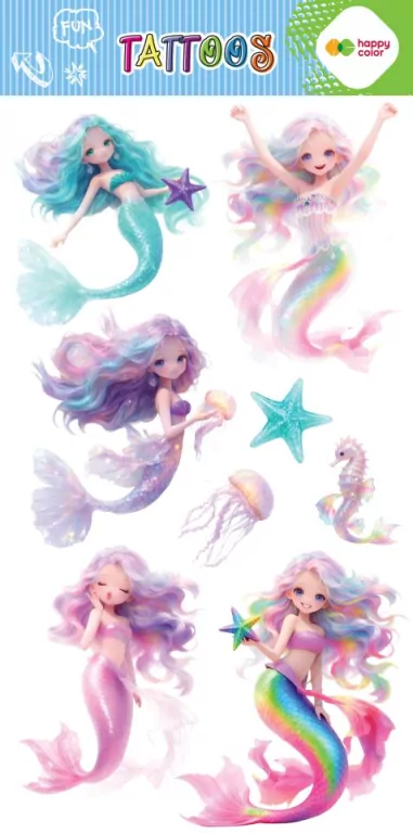 Tatuaże zmywalne Magical Sirens HAPPY COLOR - tantis.pl