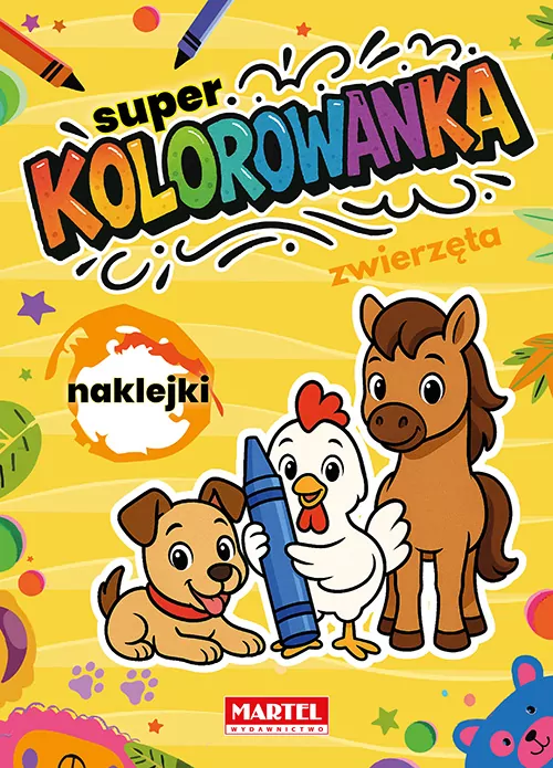 Super kolorowanka Zwierzęta z naklejkami - tantis.pl