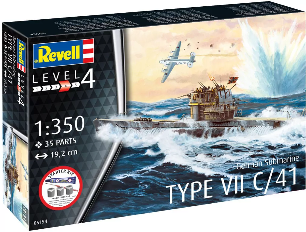 Revell Starter Kit-German Submarine Type VII C/41 - tantis.pl