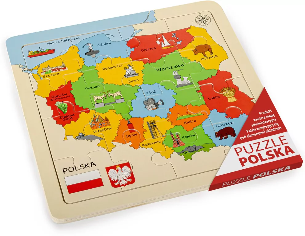 Puzzle Mapa drewniane 25x25cm - tantis.pl