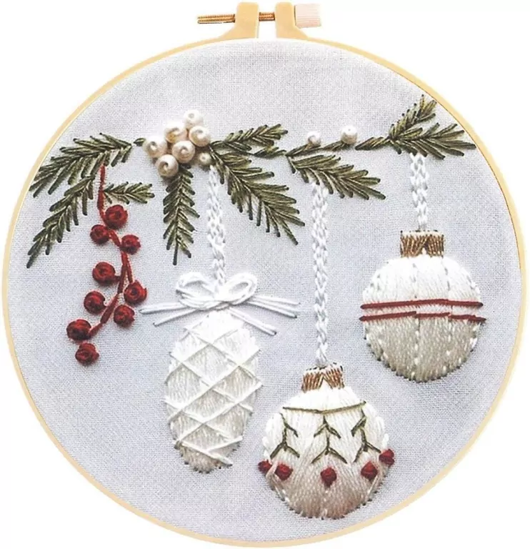 Zestaw do haftowania gałązka jodły z bombkami - tantis.pl