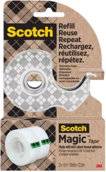 Dyspenser taśmy Scotch ze stali nierdzewnej + 2x taśma Magic 19mmx13,9m srebrny