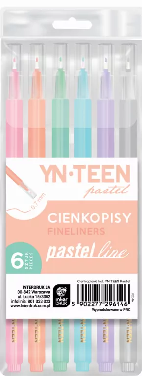 Cienkopis. Pastel Line. 6 kolorów - tantis.pl
