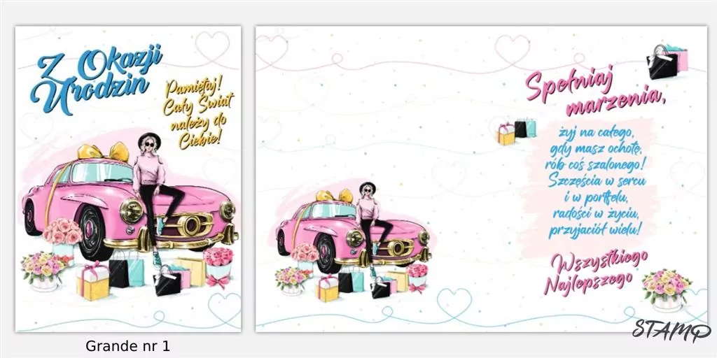 Karnet Grande + koperta wzór nr 01 Urodziny - tantis.pl