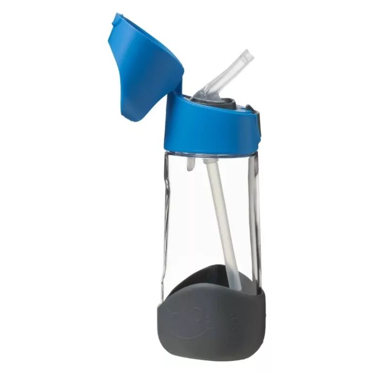 B.Box. Bidon tritanowy ze słomką. 450 ml. Blue Slate - tantis.pl