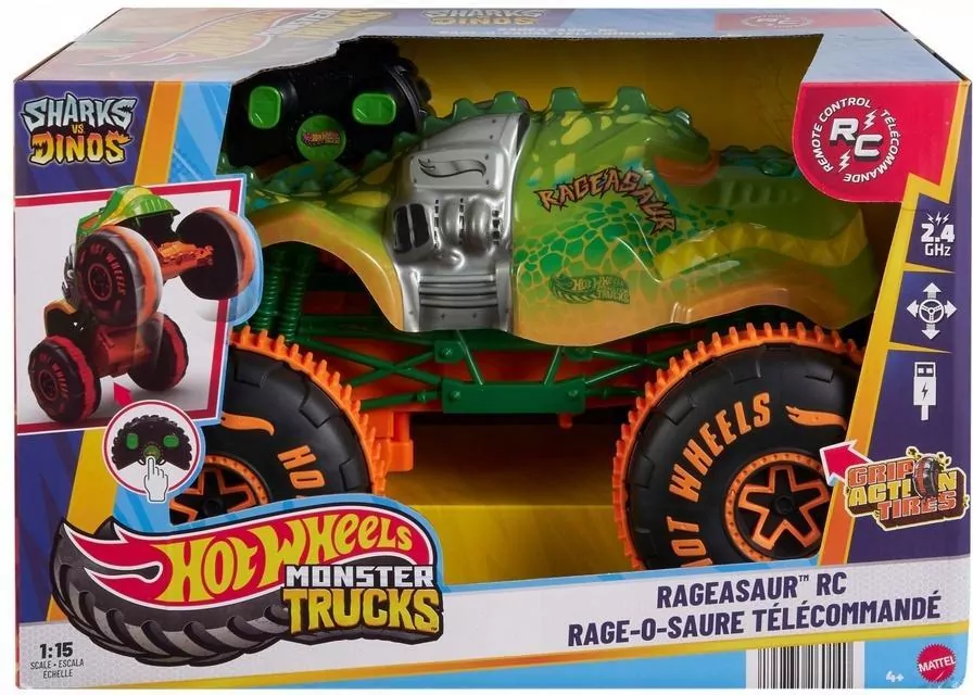 Hot Wheels Monster Truck R/C Rageasaur 1:15 - tantis.pl