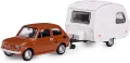 Fiat 126p + przyczepa Niewiadów Kemping czerwony - tantis.pl