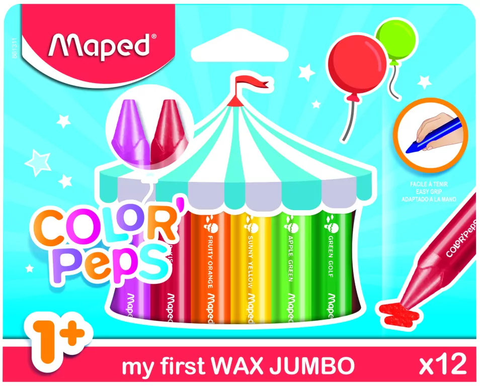 Kredki świecowe 12 kolorów MAPED - tantis.pl