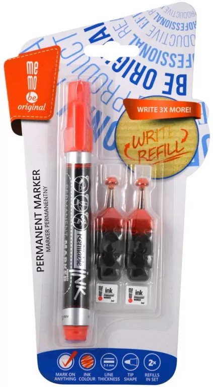 Marker permanentny + 2 ampułki czerwony MemoBe - tantis.pl