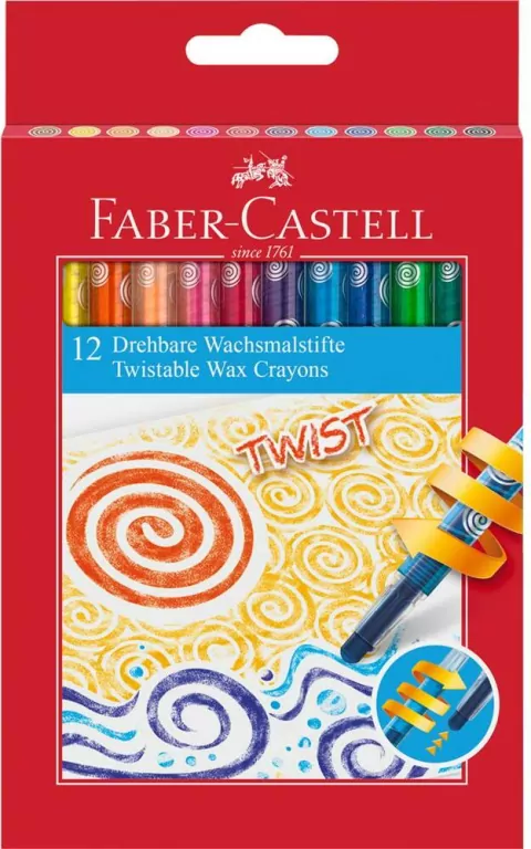 Kredki woskowe wykręcane 12szt - tantis.pl