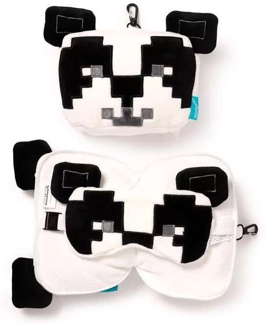 Poduszka podróżna i maska na oczy Panda Minecraf - tantis.pl