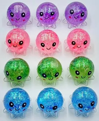 Gniotek antystresowy Ośmiornica uśmiechnięta 2000052 p12 mix cena za 1 szt - tantis.pl