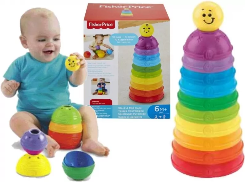Mattel. Fisher-Price Okrągłe kubeczki do układania W4472 - tantis.pl
