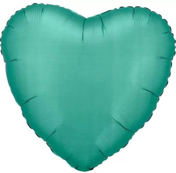 Balon foliowy Lustre Jade Green serce 43cm - tantis.pl